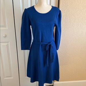 Nina Leonard Royal Blue Long Sleeve Dress